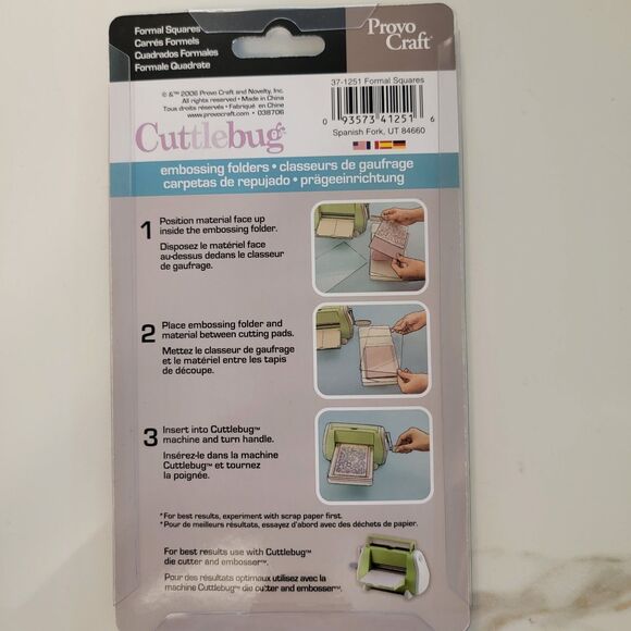 Cricut Cuttlebug MODERN VINES, FORMAL SQUARES Embossing Folders Lot of 2 NEW - Picture 14 of 16